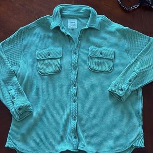Aerie oversized waffle shirt/ lumbar Jane/ size small color: spearmint